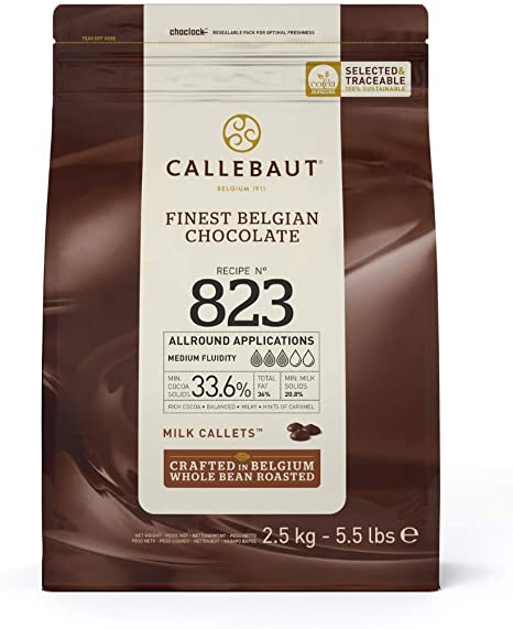 Callebaut Chocolate Milk 33.6 Percent Easi-Melt Buttons Callets 2.5 Kg