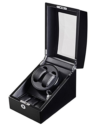 JQUEEN Automatic Double Watch Winder with 3 storages