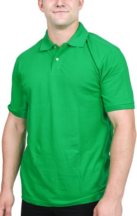 Mens Pique-Polo-Shirt Cotton Blend Solid Short-Sleeve by Utopia Wear