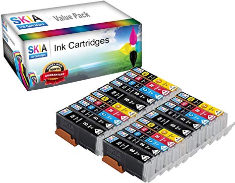 Skia Compatible Ink Cartridge Replacement for Canon Pixma iP7220 iX6820 MG5420 MG5422 MG5520 MG5522 MG5620, MG6420, MG6620, MX722, MX922 4 Pigment Black 4 Black 4 Cyan 4 Magenta 4 Yellow cli251 pgi250