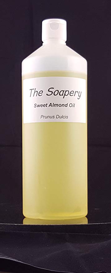 Sweet Almond Oil - 1 Litre Cosmetic Grade for Massage, Aromatherapy, Soaps, Lotions.
