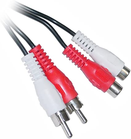 25 feet 2 RCA Male to Female Audio Extension Cable (Red/White Connectors)