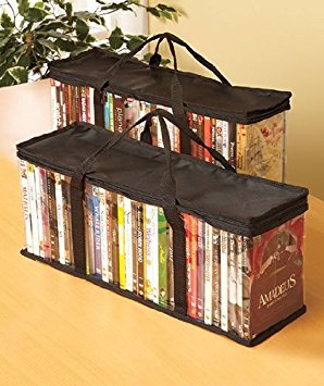Set Of 2 Dvd Storage Bags (holds 40 Dvd's Each - 80 Total!)