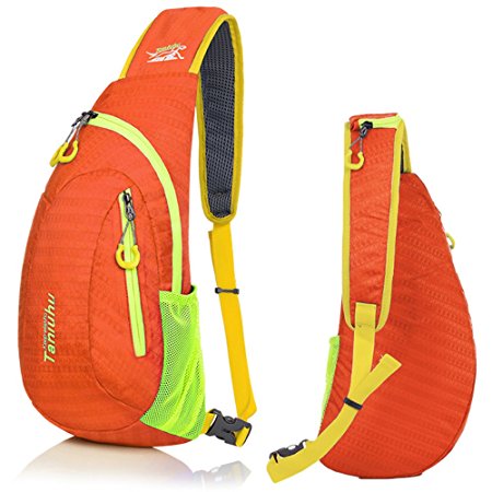 Outdoor Chest Sling Shoulder Bag, Lecxci [Ultra-lightweight Waterproof Nylon] [Hiking Cycling Camping Travel] Sling Shoulder Chest Daypack Backpack Bag for Man / Women / College Teen Girls