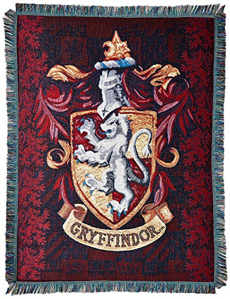 Harry Potter, "Gryffindor Shield" Woven Tapestry Throw Blanket, 48" x 60"
