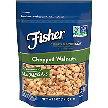 FISHER Chef's Naturals Chopped Walnuts, No Preservatives, Non-GMO Project Verified, 6 Ounce