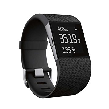 Fitbit Surge Smart Fitness Watch Superwatch Wireless Activity Tracker with Heart Rate Monitor, Black, Large (6.3-7.8 in) (Certified Refurbished)