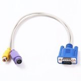 NEW VGA to TV CONVERTER S-VIDEORCA OUT CABLE ADAPTER