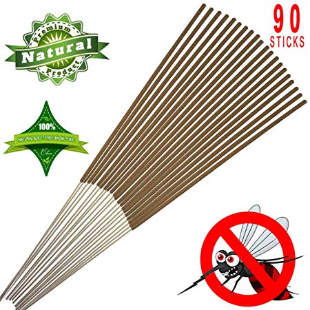 akoboo Mosquito Sticks,Outdoor Natural Citronella Lemongrass Bug Insect Repellent Incense (Pack of 90)