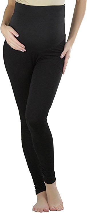 ToBeInStyle Women's Maternity Stretchy Leggings with Shirred Bottom