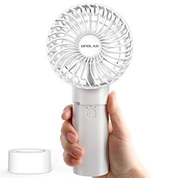 OPOLAR 5200 mAh Power Bank Handheld Fan, 5-18 Running Hours, Quick Charge(3 H), USB Rechargeable Battery Operated Fan, Strong Wind, 3-Speed, Lightweight, Personal Desk Fan for Travel, Outdoor-White