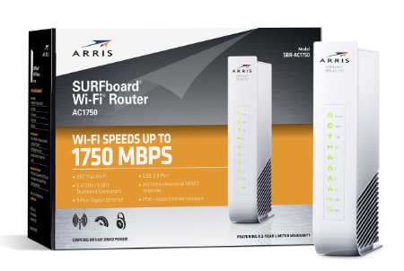 ARRIS WiFi AC1750 Dual Band Concurrent Router Capable of Speeds up to 1750 Mbps SBR-AC1750