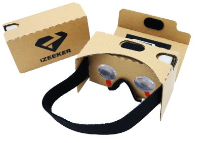 iZEEKER VR Kit -Google Cardboard V203D GlassesTV Movies- Compatible with iPhone and Android Smartphones up to 6 inches Screen Sizewith Head Strap Nose Pad and NFC