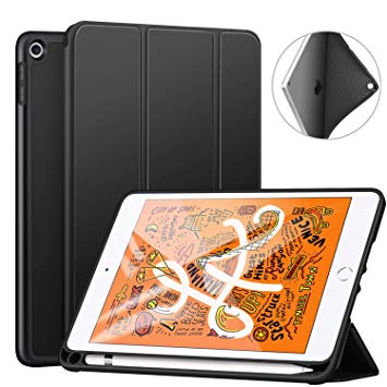 Oaky Case for iPad Mini 5th Gen 2019 with Pencil Holder and Trifold Stand Cover with Auto Sleep/Wake for iPad Mini 5 7.9" 2019 Case Cover [Model - A2133 A2124 A2125 A2126] - Black