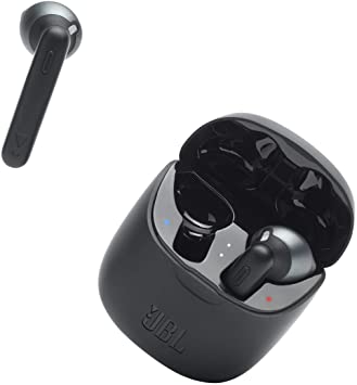 JBL Tune 225 TWS In-Ear Earphones - True wireless headphones with up to 25 hours of battery life with charging case, feel the music with JBL Pure Bass sound, in black