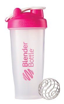 BlenderBottle Classic Loop Top Shaker Bottle, Clear Pink, 28 Ounce