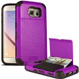 Galaxy S6 Case Smuggler PocketStash Case for Samsung Galaxy S6 PURPLE TPU Shock Absorbent Dual Layer Design with Cushion and Reinforced Thickened Wallet Stand with Pocket for Samsung Galaxy S6