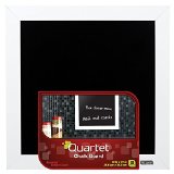 Quartet Chalkboard 14 x 14 Inches White Wood Finish Frame 90006-A