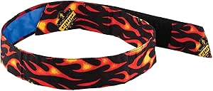 Ergodyne Chill Its 6705CT Cooling Bandana, Lined with Evaporative PVA Material for Fast Cooling Relief, Quick and Secure Fit, Flames