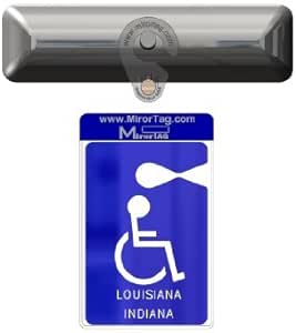 JL Safety Mirortag Silver - a Novel Holder for Louisiana & Indiana Handicap Parking Placard & Other Hang Tag Permits. Magnetically Display & Remove Your Tag. Holder only, Tag not Included