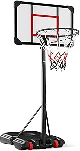 Best Choice Products Kids Height-Adjustable Basketball Hoop System, Portable Game w/Wheels, Fillable Base, 70.5in to 82.3in Height