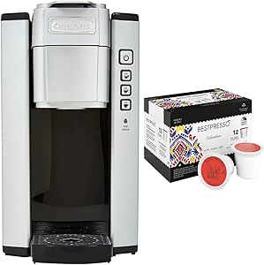 Cuisinart SS-5P1 Compact Single Serve Coffee Brewer Bundle with 12-Count Colombian Roast Single Serve Coffee (2 Items)