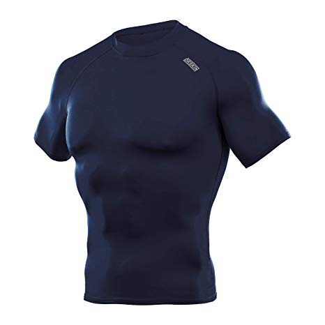 DRSKIN Men's Compression Cool Dry Sports Short Sleeve Shirt Baselayer T-Shirt Athletic Running Rashguard