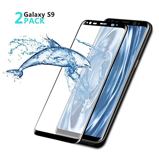 Galaxy S9 Screen Protector, Dopoo S9 Tempered Glass Screen Saver 3D Curved Full Coverage HD Clear 9H Hardness Screen Guard Film[ Anti-Bubble，Anti-Scratch]-2 Pack