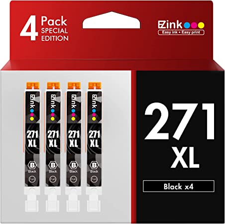 E-Z Ink (TM Compatible Ink Cartridge Replacement for Canon CLI-271XL CLI-271 XL CLI271XL 271XL 271 to use with MG5720 MG5722 MG6820 MG6821 MG6822 MG7720 TS6020 TS9020 TS8020 Printer (4 Black)