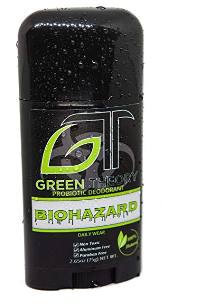 Biohazard Natural Deodorant - By Green Theory | Probiotic Deodorant, Natural Ingredients, Mens Deodorant | Fresh Pits and Peace of Mind. | Mens Daily Wear Collection - Solid 2.65oz.