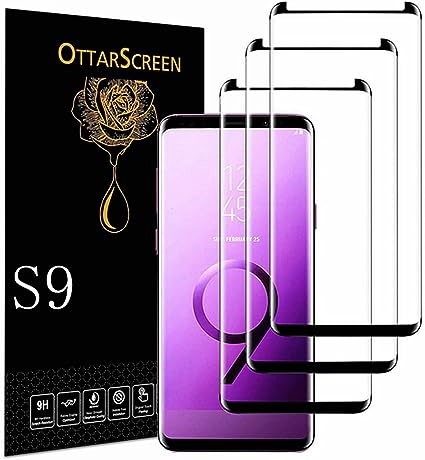 OttarScreen Galaxy S9 Screen Protector, 3 Pack Tempered Glass Screen Protector, Easy Installation, 3D Glass Full Coverage 9H Hardness Tempered Glass Screen Protector for Samsung Galaxy S9【3 Pack 】