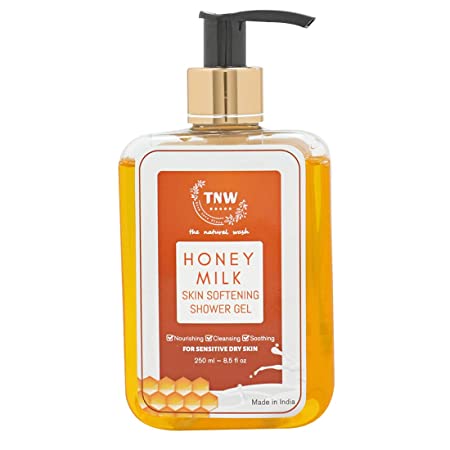 TNW - The Natural Wash Honey Milk Skin Softening Shower Gel Moisturizing Body Wash For Sensitive To Dry Skin (Free from Paraben/Sulphate) - 250 ml