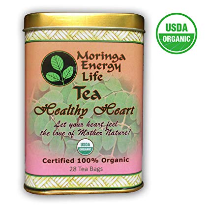 MORINGA HEALTHY HEART TEA - 100% USDA Organic Blend - Let Your Heart Feel the Love of Mother Nature