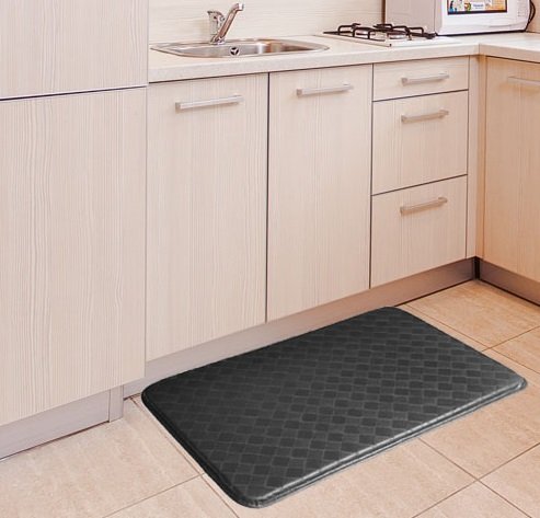 GPCT Anti-Fatigue Memory Foam Home/Kitchen Mat and Anti-Slip Surface, Stain and Water Resistant, 30"×18"×0.75"(L×W×H) - Black