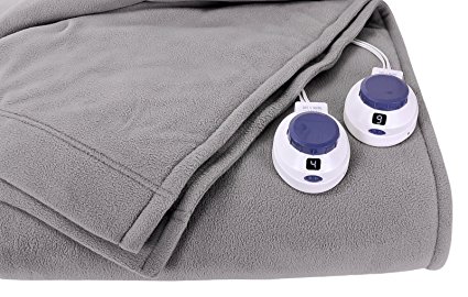 Soft Heat Luxury Micro-Fleece Low-Voltage Electric Heated Blanket, Queen, Grey