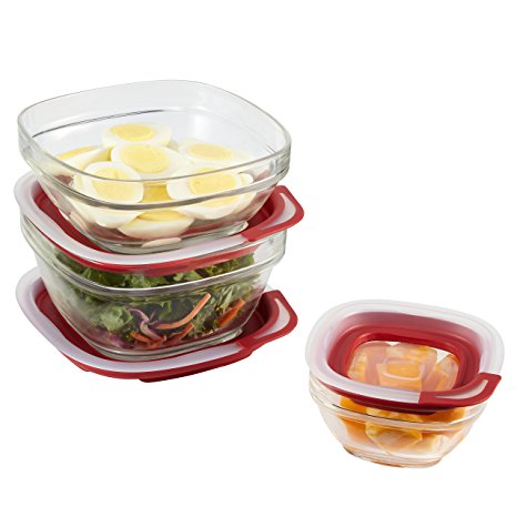 Rubbermaid Easy Find Lid Glass Food Storage Container, 6-Piece Set (2856010)