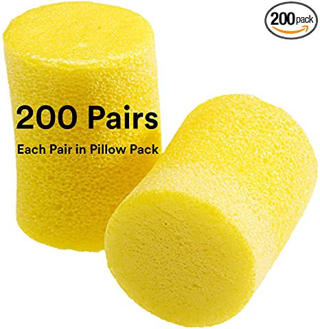 3M - 310-1001 OCS1137 Ear Plugs, E-A-R Classic Foam, Uncorded, Disposable, NRR 29, 1 Pair/Pillow Pack, 200 Pair/Box Polybagged