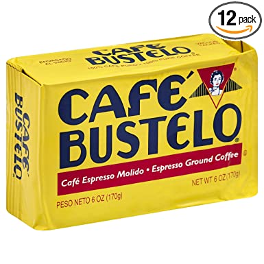 Café Bustelo Coffee Espresso Ground Coffee Brick, 6 Ounces (Pack of 12)