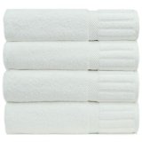 Bare Cotton Turkish Cotton Bath Towels White Piano Set of 4