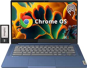 Lenovo IdeaPad Slim 3 Chromebook, 14″ FHD IPS Anti-GlareTouchscreen, MediaTek Kompanio 520, 4GB LPDDR4X, 224GB Storage(64GB eMMC 160GB Docking Station Set), Webcam, WiFi 6, Chrome OS, Blue