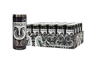 Unique Energy Drink, Refreshing Health Conscious Lightly Carbonated Beverage with Red Reishi Mushroom, Green Tea Extract and B-Vitamins (Pure Cane Sugar, 8 Oz (24 Pack))