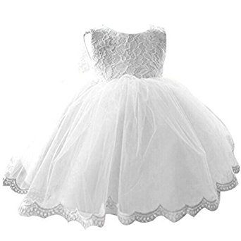 NNJXD Girls' Tulle Flower Princess Wedding Dress For Toddler and Baby Girl