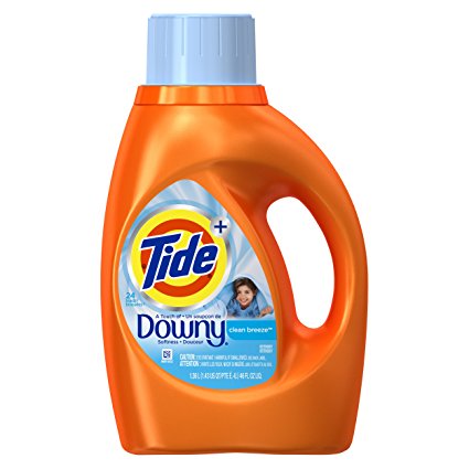 Tide Plus Downy Clean Breeze Scent Liquid Laundry Detergent, 46 oz, 24 loads