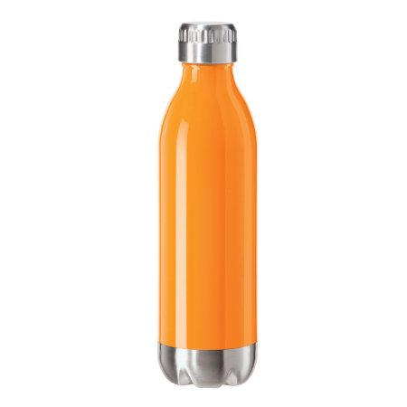 Oggi 8083.12 Stainless Steel Calypso Double Wall Sports Bottle with Screw Top (.5 Liter, 17oz )-Orange Neon Finish