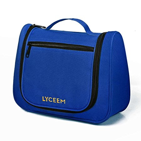 Lyceem Hanging Hook Travel Toiletry Organizer/Cosmetics Bag-Navy Blue