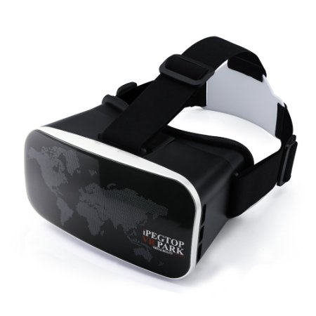 ipegtop VR BoxVR Park V3 Virtual Reality 3d Glasses for 3d Video Games Headset Cardboard for 4-6 Inch Smartphone iPhone 6 6 Plus Samsung Galaxy S7 S6 edge Note 5 4 3