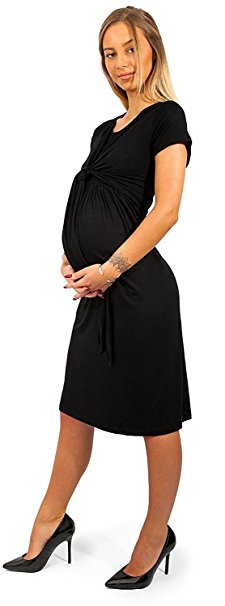 sofsy Soft-Touch Rayon Blend Tie Front Nursing & Maternity Fashion Top Dress