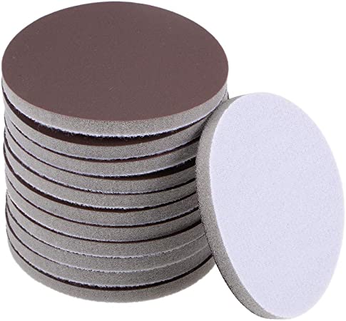 uxcell 3-Inch Sanding Sponge Hook and Loop Sanding Disc Wet/Dry for Car Wood Drywall Metal Brown Corundum 3000 Grit 12 Pcs