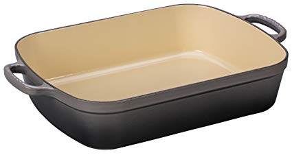 Le Creuset Signature Cast Iron Rectangular Roaster, 7.0-Quart, Oyster