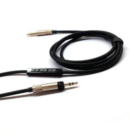 Black Replacement cable with Remote Mic connect iphone to Sennheiser HD598 HD558 HD518 headphones